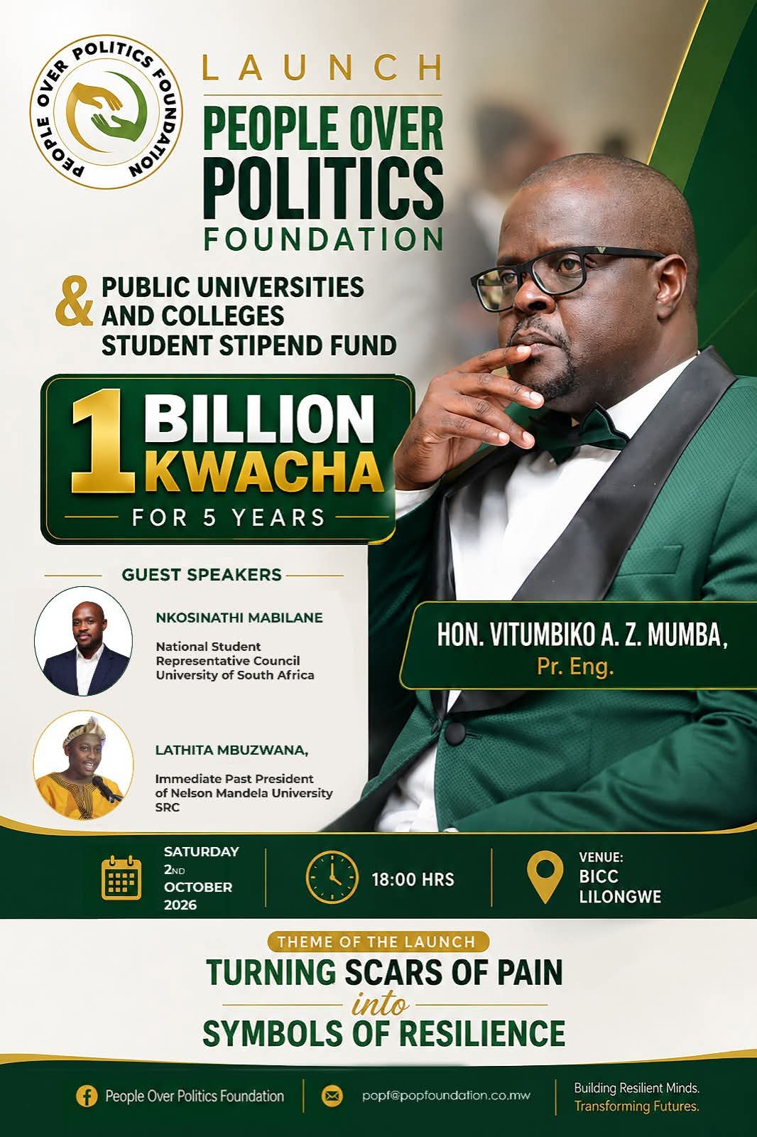 People Over Politics Foundation launch poster